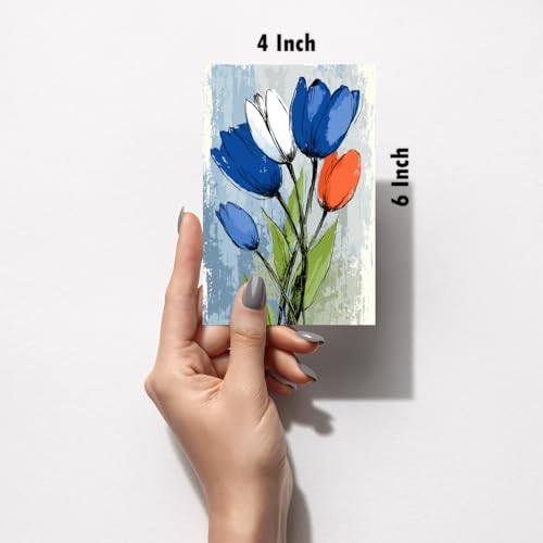 Image of SiddArtify Floral Wall Art Prints Set - Watercolor Flower Poster Decor for Living Room Bedroom - Set of 2-4x6 Inch - Board (Pack of 6) - Sticker (Pack of 6)