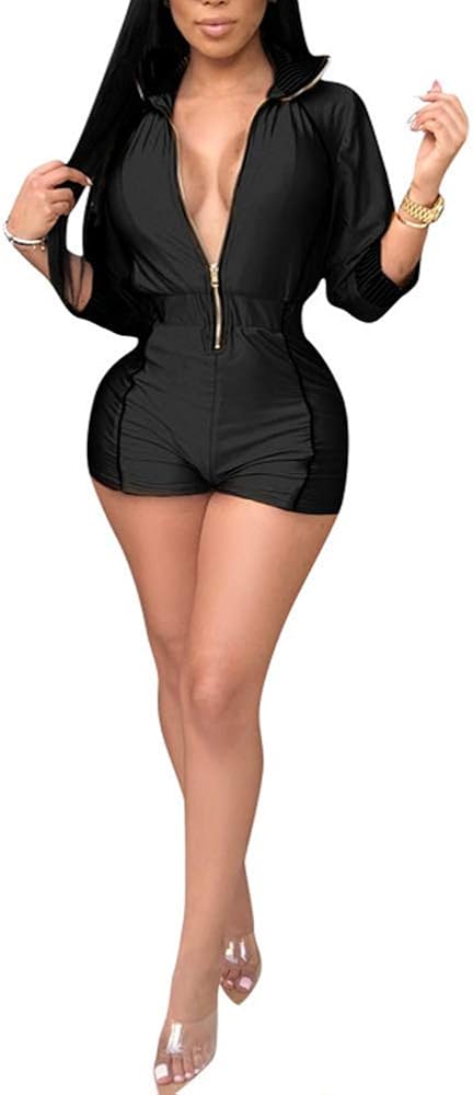 Long Sleeve Zipper Front Lapel 