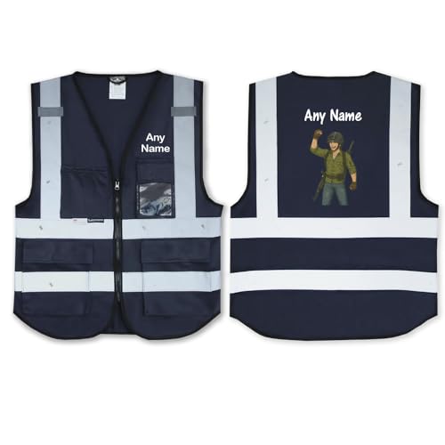Gilet haute visibilité bleu marine Salzmann avec poche téléphone et bande 3M