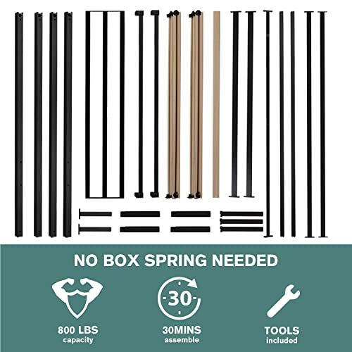 Imusee Black Metal Canopy Platform Bed Frame/Mattress Foundation With Wood Slats Support/No Box Spring Needed/Easy Assembly, Full #TOP7