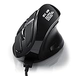 CSL - Gaming vertikale Maus mit OLED Display 2400 DPI - programmierbare Tasten - Office Mouse – mit Kabel - kabelgebunden - gegen Mausarm - mit Kailh Switche - Vertikalmaus ergonomisches Design