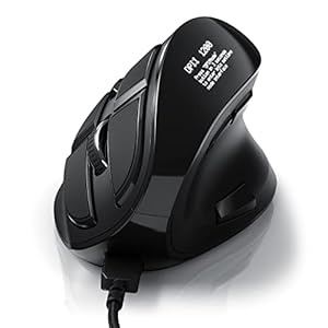 CSL - Gaming vertikale Maus mit OLED Display 2400 DPI - programmierbare Tasten - Office Mouse – mit Kabel - kabelgebunden - gegen Mausarm - mit Kailh Switche - Vertikalmaus ergonomisches Design