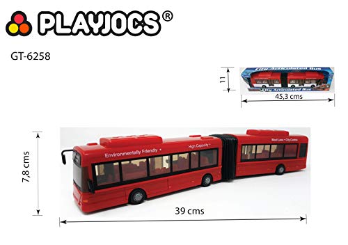 Preisvergleich Produktbild PLAYJOCS GT-6258 Gelenkbus / Stadtbus / Linienbus, 41cm Miniaturmodell Modellauto