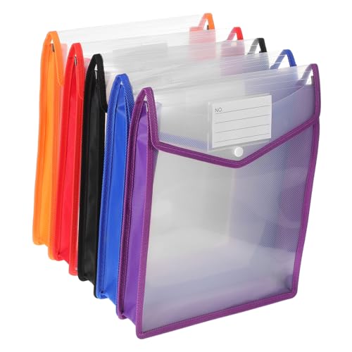 Pochettes transparentes A4 avec fermeture pression et soufflet extensible robuste