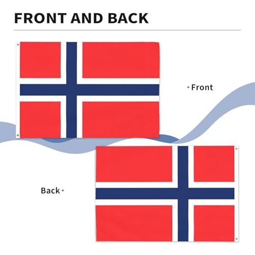 Drapeau norvégien double face en polyester de haute qualité résistant pour mât extérieur