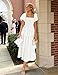 ZESICA Women's Summer Puff Sleeve Midi Dress 2026 Casual Flowy A Line Tiered Wedding Guest Beach Vacation Long Dresses White Medium