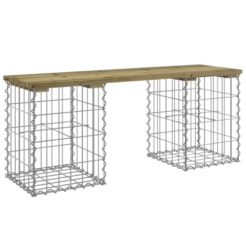Banc en gabion 103 x 31 x 42 cm résistant pour aménagement extérieur