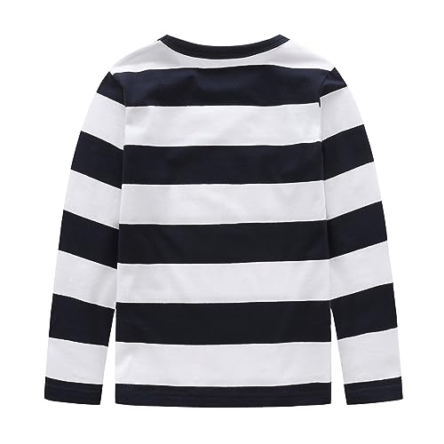 Image of Boys Rainbow Striped Shirt Cotton Long Sleeve T-Shirts