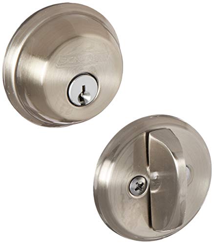 Schlage B60619T B60 Single Cylinder Deadbolt, Satin Nickel #TOP9
