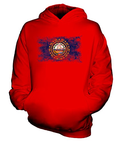 Sweat-shirt à capuche garçon fille avec motif drapeau américain vintage New Hampshire