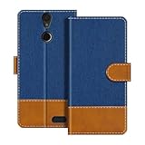 UOGNADGD Leder-Flip-Portemonnee-Hülle Kompatibel mit Vernee Thor Handyhülle mit Kartenhaltern, RFID-Blockierung, Magnetverschluss und Kickstand (Blau)