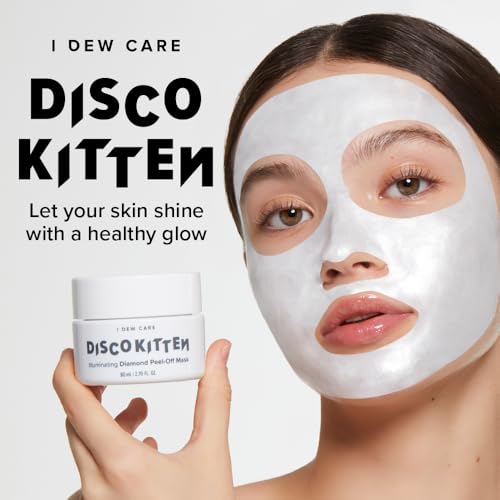 I DEW CARE Peel-off Mask - Disco Kitten | Illuminate Skin With White Water Lily and Diamond Powder, 2.70 Fl Oz