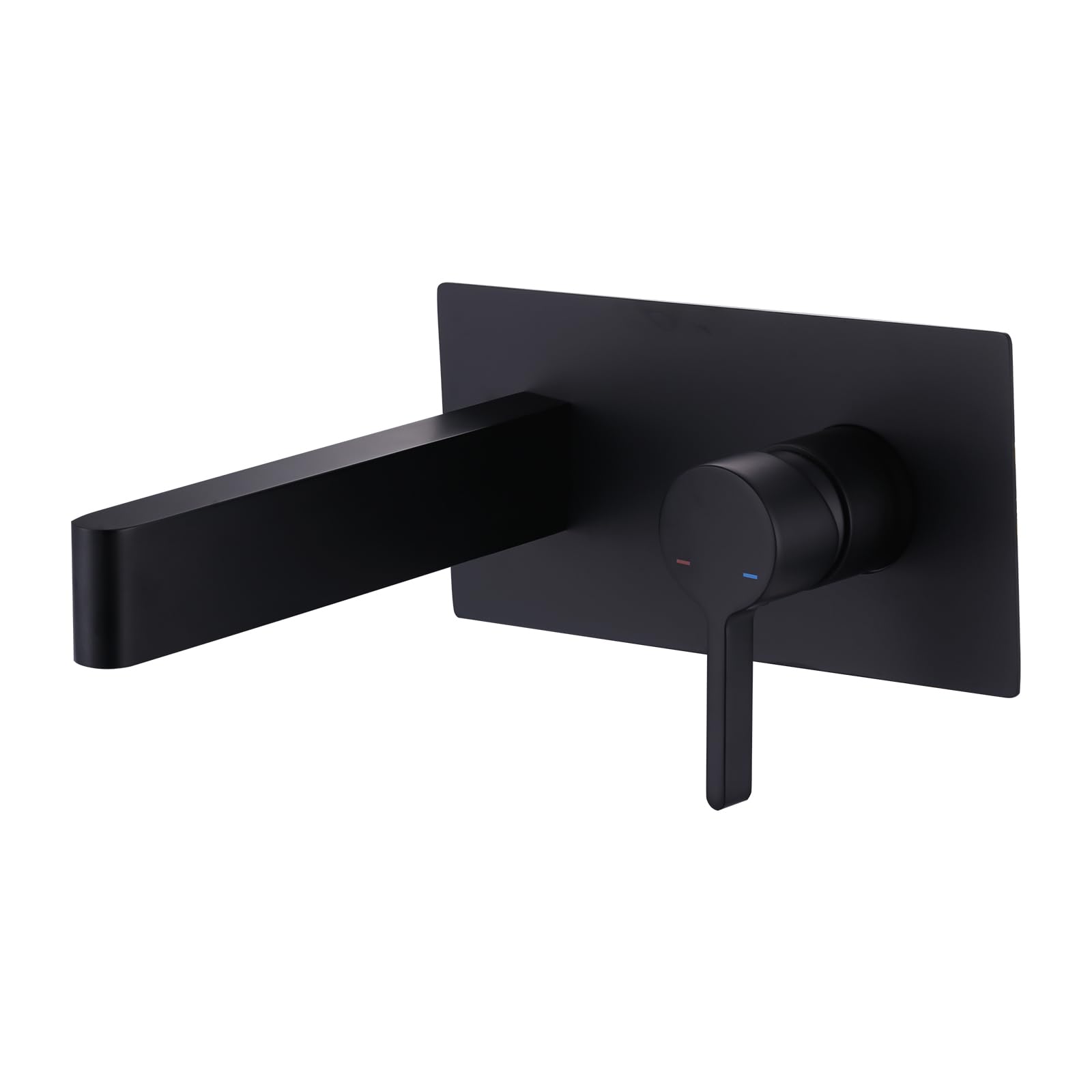 ARCORA Grifo de Lavabo Empotrado de Cobre y Acero Inoxidable, Monomando, Montaje en Pared, con Aireador, Montaje Empotrado para Lavabo, Negro