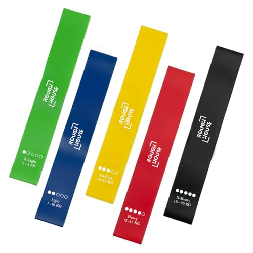 Image of Roughhouse Heavy Mini Loop Resistance Bands Set - High-Resistance Exercise Bands for Glutes, Hips, Legs & Core, Strength Training & Muscle Activation Bands for Home & Gym