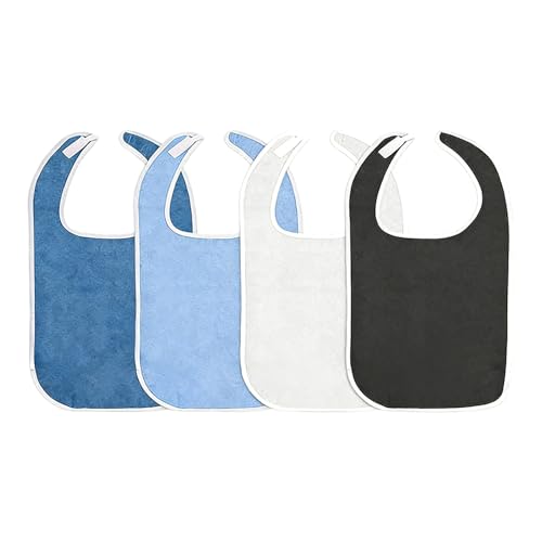 Baberos impermeables para adultos mayores en pack de 4 con correa ajustable para residencias