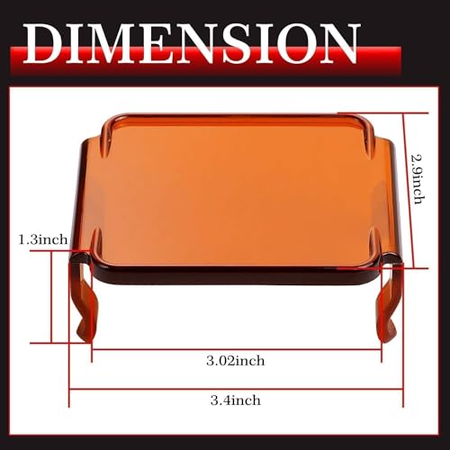 Image of 3 Inch Amber LED Pods Covers 2PCS Square Cube Lights Covers PC Protective Bar Lens 3X3 Pod Covers for Fog Ditch Offroad Driving
