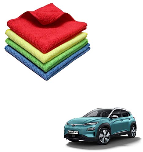 Image of KOZDIKO Microfiber Cleaning Cloth Car 300GSM 40x40 cm Pack of 4 for Hyundai Kona Electric