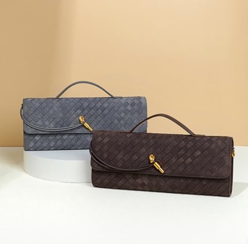 Image of Upbull Trendy Woven Evening Clutch Purses Women Underarm Shoulder Handbag Cute Satchels Crossbody Purse PU Leather Wallet