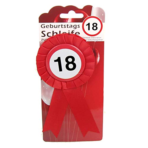 Top Ten Geburtstags Anstecker Schleife 18 Button inkl. Sicherheitsnadel Abzeichen zum anstecken oder Dekoration Party