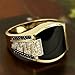 Hip Hop Ring for Men Fashion Cuban Link Chain Ring Retro 18K Gold Plated with Black Agate Classic Color-Preserving Luxury Fashion Diamond Ring gentleman sise 6-13 (7)