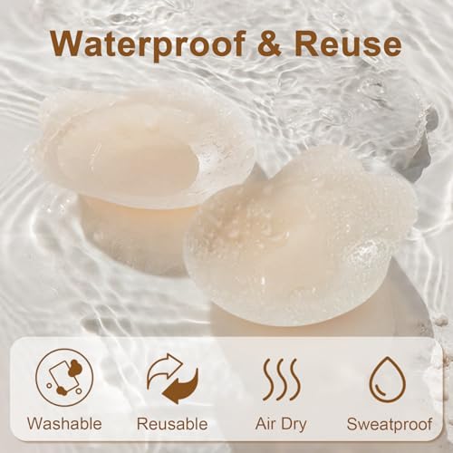 Nipple Covers for Women with lift 2 Pairs, Seamless Adhesive Silicone Lifting Nipple Cover Reusable with Storage Board2