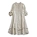 Produktbild VEMOW Sommer Herbst Elegante Damen Plus Größe Dot Print Lose Baumwolle Casual Täglichen Party Strandurlaub Kurzarm Shirt Vintage Bluse Pulli(Y4-Beige, 44 DE / 2XL CN)