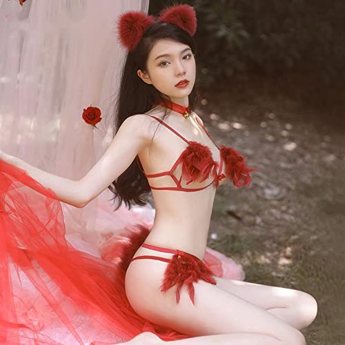 Sexy Fox Fairy Suit Uniform Cosplay Emotional Underwear Passion Suit  Three-point Transparent Seduction Flirting Clothes : Amazon.nl: Fashion