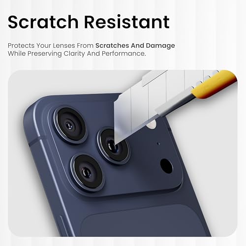 Image of CASEGEAR Clear Pro Camera Lens Protector Compatible With iPhone 17 Pro Max | HD Clarity | Scratch Resistant | Complete Coverage | Easy Installation | Deep Blue