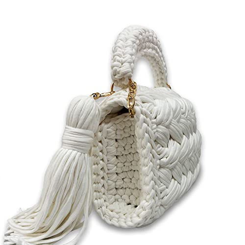 Image of Evening Clutch Bag for Women, Handmade Crochet Wedding Party Purse, Small Flap Formal Crossbody Handbag Evening Clutch