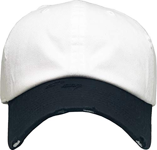 Image of KBETHOS Vintage Washed Distressed Cotton Dad Hat Baseball Cap Adjustable Polo Trucker Unisex Style Headwear