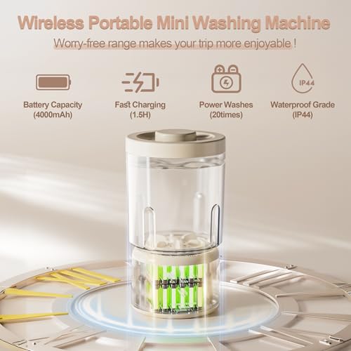 Portable Mini Washing Machine, 2025 NEW Underwear Washing Machine Small Clothes Washer Makeup Brush Cleaner Machine Underwear Washer for Home, Hotel, RV, Travel & Camping - Image 5