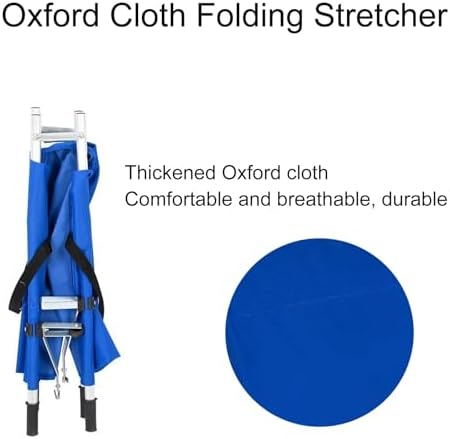 Portable Foldable Stretcher for Medical Rescue - Heavy-Duty Galvanized Steel with 2 Reinforced Rollers, Ideal for Hospitals and Sports Venues