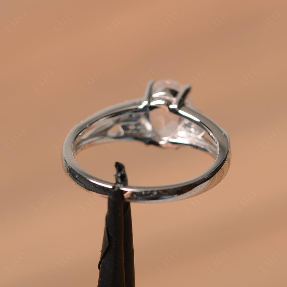 925 Sterling Silver Oval Shaped 8X6 MM Gemstone Ring Leaf Engagement Ring for Women Jewelry - Image 4