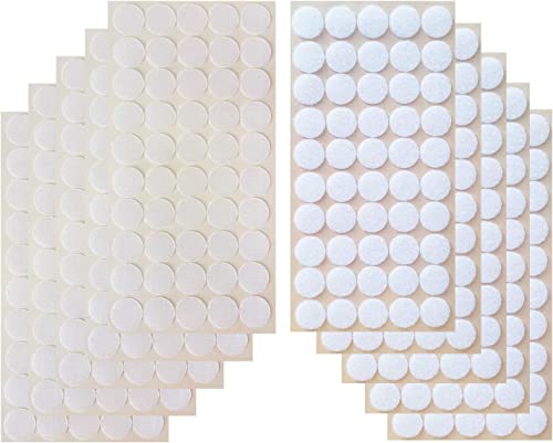 Arlent Transparent 300pcs 150pairs 2cm Diameter Sticky Back Thin Clear Dots with Adhesive Hook & Loop Coins Tapes