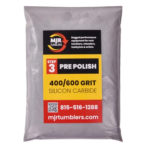 .5lb of MJR Tumblers Premium 400/600 Pre-Polish Silicon Carbide Rock Polishing Grit for Step/Stage 3, MJR Tumblers is a Disabled and Veteran Owned Company Proudly Located in USA