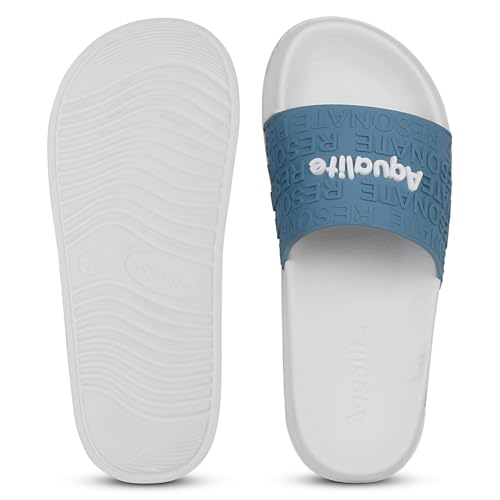 Image of Aqualite NEO-266 Men Slide Slippers with Comfotable Sole Slip-On Flat Flip Flops, Sliders, Chappal & Comfort Insole Slipper for Men