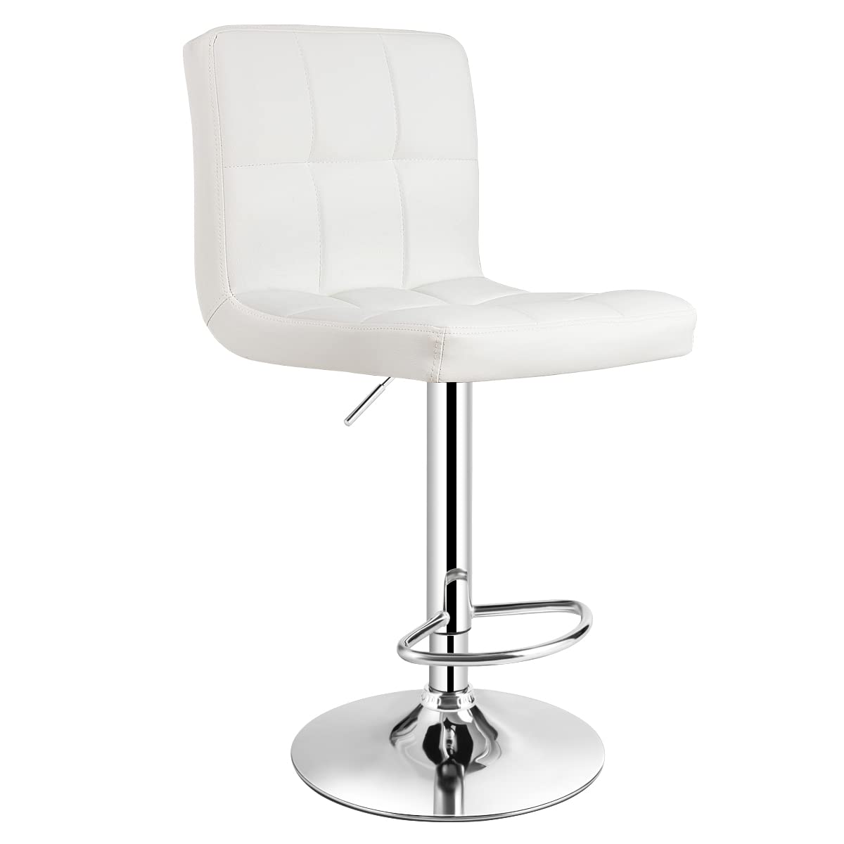 GIANTEX Sgabello da Bar o Cucina,Regolabili in Altezza 65 – 85 cm, Girevole a 360° con Schienale e Poggiapiedi, Sgabello da Bistrò, Portata Fino a 150 kg