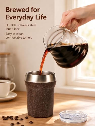 ChayWillow Coffee Grounds Reusable Travel Mug 304 Stainless Steel - image 5