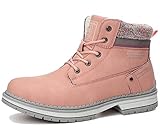 damen winterschuhe wasserdicht  ARRIGO BELLO Winterstiefel Damen Winterschuhe Stiefel Stiefelette Gefütterte Schneestiefel Outdoor Boots Arbeitsschuhe Arbeitsstiefel Wandern Arbeiten 36-41 (41 EU,Pink mit Wolle innen)