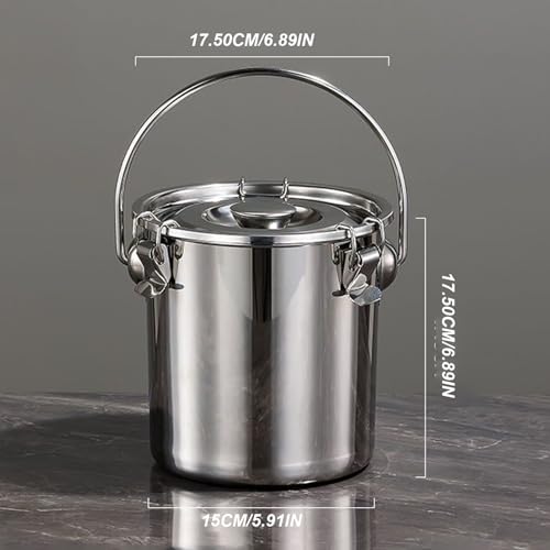 Recipiente hermético de metal de 3 litros con abrazadera de bloqueo total 3