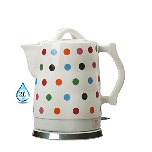 2 Liter Keramik Porzellan Wasserkocher, 1500 Watt Kabellose Abschaltautomatik,Porzellan-Wasserkocher Elektrokocher Teekessel Blaupause