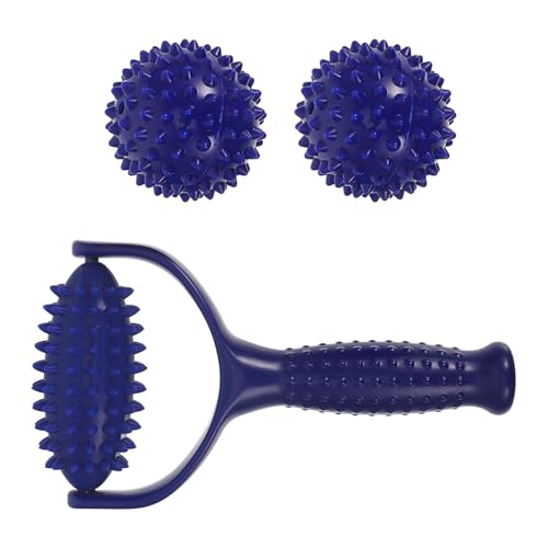 Operitacx Spiky Muscle Roller Ball 2pcs Handheld Calf Massage Roller Manual Full Body Trigger Points Massager for Yoga Fitness Muscle Relaxation and Thigh