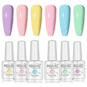ROSALIND Gel Nagellak Kit 6 Stuks Glanzende Langdurige Zomerkleur Polish Soak Off Nagellak Voor DIY Thuis Nagel Art…