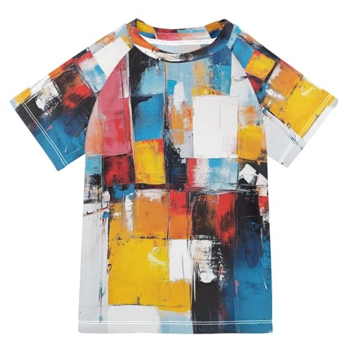 Boys Sun Shirts UV Protection Short Sleeve Rash Guard Swim Shirt Graffiti Art Water Shirt Rashguard 4T,31