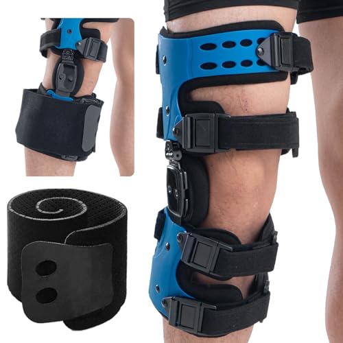RISURRY OA Unloader Knee Brace - Knee Braces for Knee Pain, Arthritis Pain Relief, Osteoarthritis Knee Brace for Meniscus Tear Lateral Knee Braces Men and Women (Blue R)