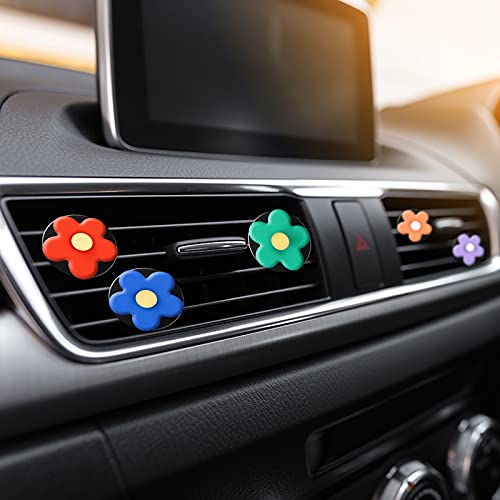 Image of Frienda 8 Pieces Daisy Flower Air Freshener Cute Flower Car Clips Air Vent Clip Car Accessories Interior Decor for Women Girls Charm Colorful Air Vent Decorations(Classic Colors)