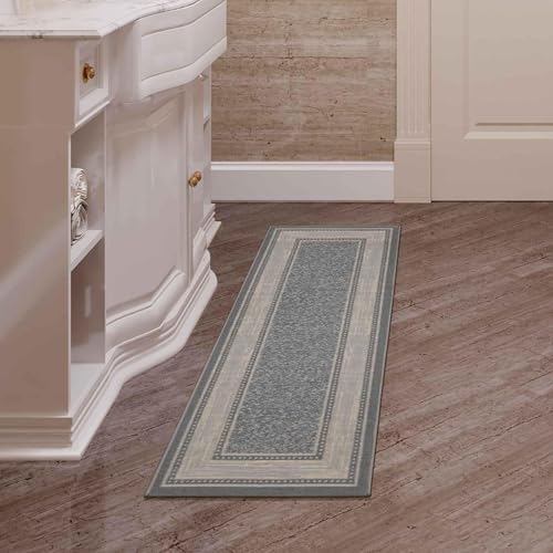 Ottomanson OTH2203-3X10 Machine Washable Bordered Design Non-Slip Rubberback 3X10 Traditional Runner Rug For Hallway thumb #13