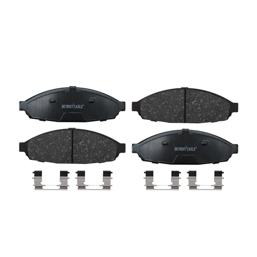 Image of Detroit Axle - Brake Pads for Mercury Grand Marquis Marauder Ford Crown Victoria Lincoln Town Car, Ceramic Brake Pads 2003 2004 2005 2006 2007 2008 2009 2010 2011 Front & Rear Replacement