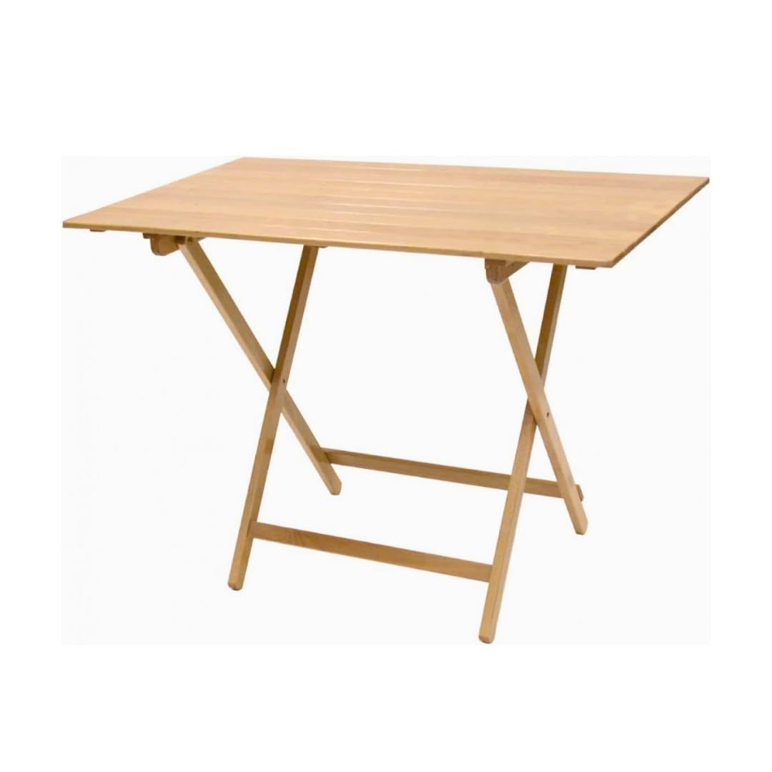 Mesa Plegable, Tablero Plegable, Ahorra Espacio, 75 x 60 x 80 cm, Madera de Haya, Interior y Exterior