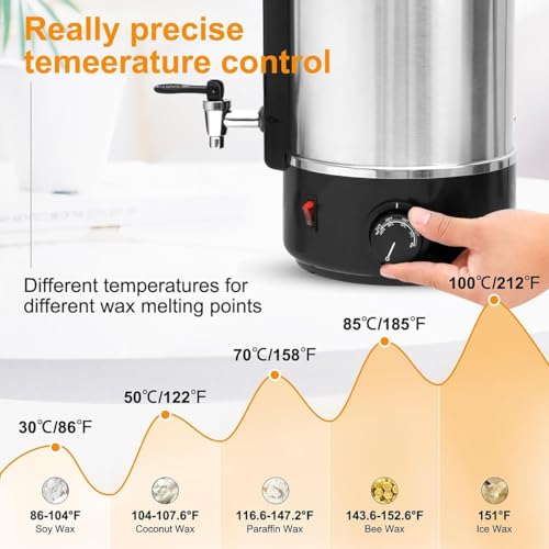 Fondoir de cire commercial pour la fabrication de bougies avec cuve durable - 6